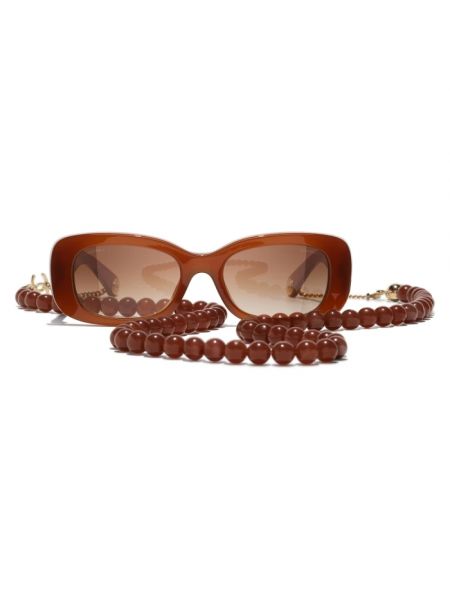 Okulary przeciwsłoneczne Chanel brązowe