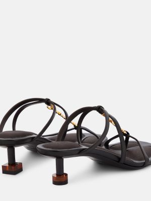 Kožené sandály Jacquemus černé