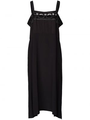 Midi šaty s výšivkou Maison Margiela černé