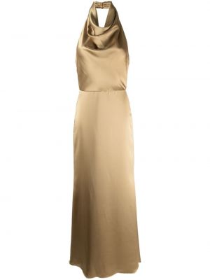 Satynowa sukienka koktajlowa Amsale złota