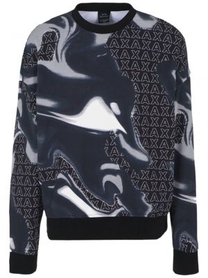 Sweter bawełniany z nadrukiem w abstrakcyjne wzory Armani Exchange
