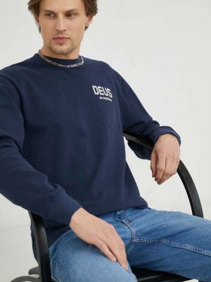 Бавовняний светр з принтом Deus Ex Machina синій