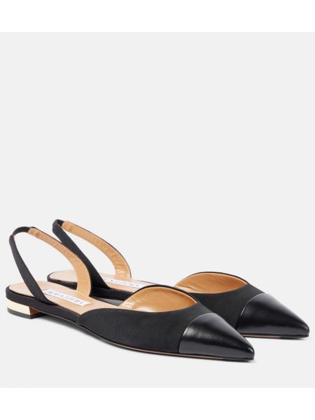 Slingback læder ballerinaer Aquazzura sort