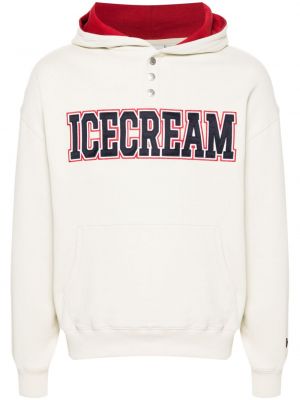 Βαμβακερός φούτερ με κουκούλα Icecream λευκό