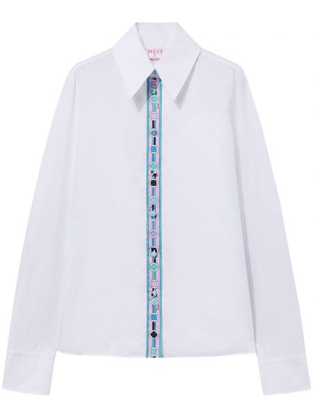 Βαμβακερό μακρύ πουκάμισο με σχέδιο Pucci λευκό