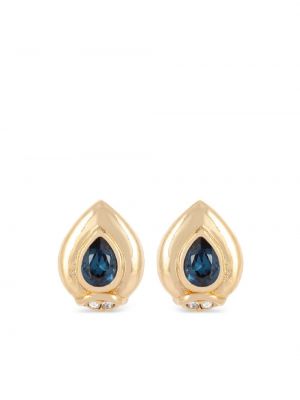 Boucles d'oreilles à boucle Christian Dior bleu