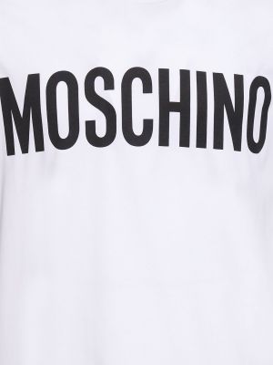 Baskılı pamuk tişört Moschino beyaz