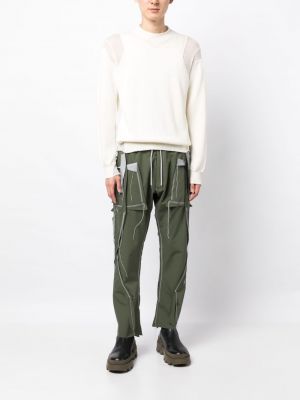 Nylonowe proste spodnie Sulvam zielone