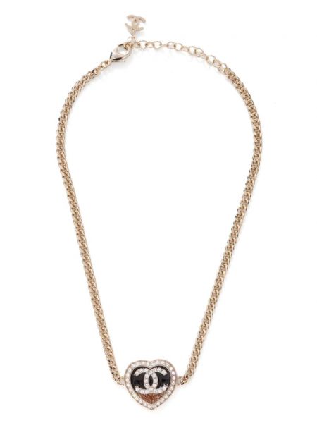 Ogrlica s uzorkom srca Chanel Pre-owned zlatna