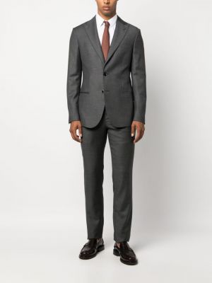 Vlněný oblek Giorgio Armani šedý