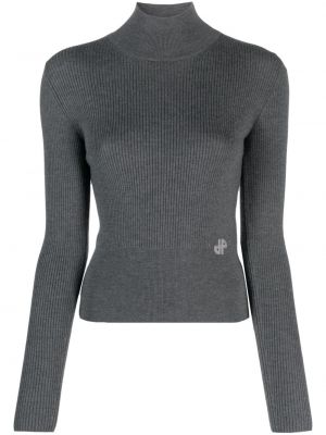 Sweter z wełny merino Patou szary