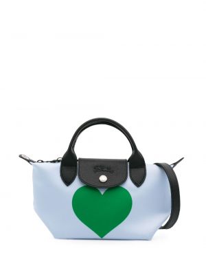 Шопинг чанта с принт със сърца Longchamp