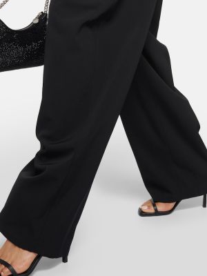 Spodnie z wysoką talią wełniane Stella Mccartney czarne