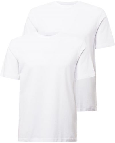 Pletené bavlnené priliehavé tričko Brax - biela