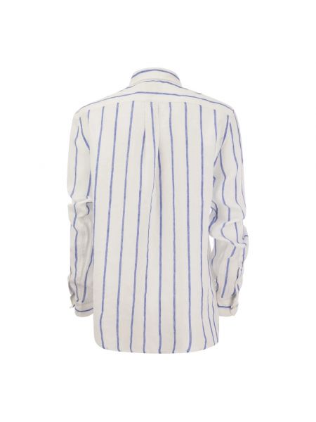 Camisa de lino a rayas Ralph Lauren blanco