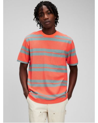 Pruhované tričko Gap oranžové