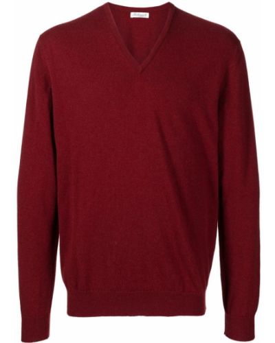 Sweter z dekoltem w serek Leathersmith Of London czerwony
