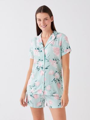 Pijamale cu model floral Lc Waikiki verde