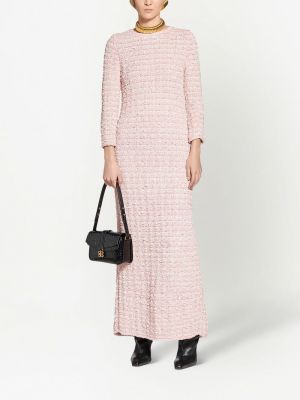Tweed kleid mit geknöpfter Balenciaga pink