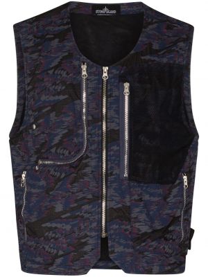 Abstrakt tryk vest Stone Island Shadow Project lilla