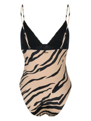 Badeanzug mit print mit v-ausschnitt mit tiger streifen Stella Mccartney