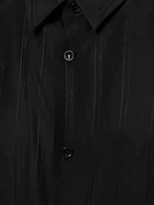 Jedwabna koszula w paski Saint Laurent czarna