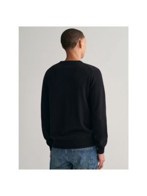 Sweter z okrągłym dekoltem Gant czarny