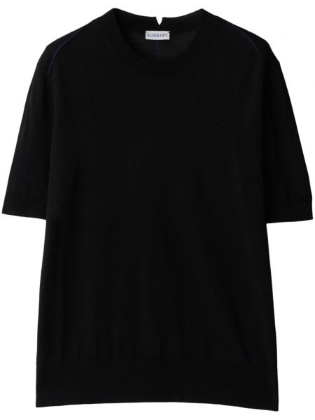 Vilnonis marškinėliai Burberry juoda