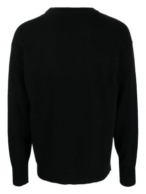 Dzianinowy sweter z okrągłym dekoltem Nuur czarny