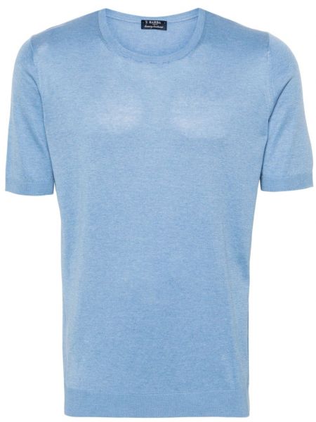 Копринена тениска Barba синьо