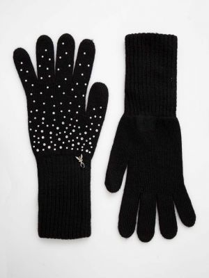 Vlněné rukavice Patrizia Pepe černé