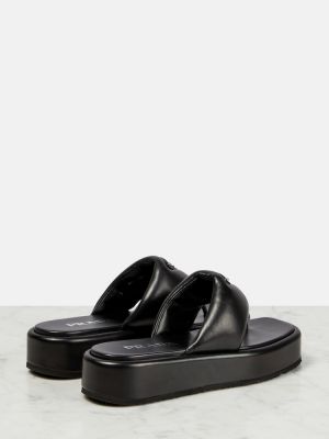 Sandale din piele cu platformă Prada negru