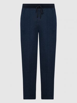 Меланжевые спортивные штаны Canali синие