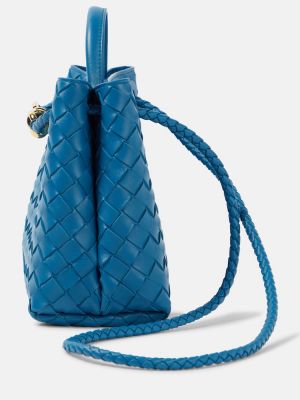 Кожени шопинг чанта Bottega Veneta синьо