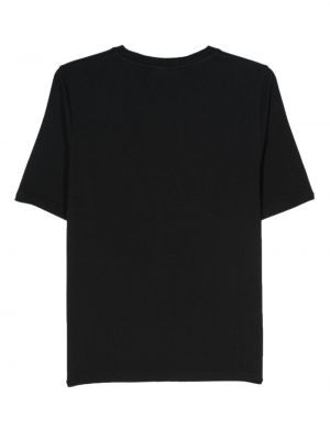 Bavlněné tričko s výšivkou Maison Kitsuné černé