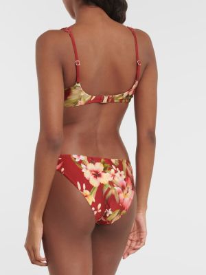 Bikini s cvetličnim vzorcem Zimmermann rdeča