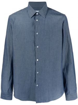 Einfarbige hemd aus baumwoll Manuel Ritz blau