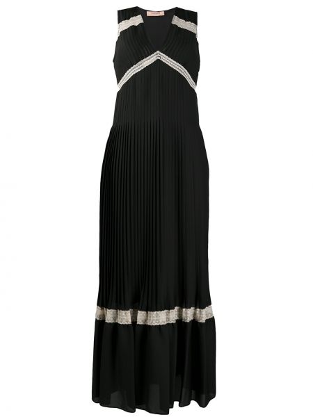 Кружевное ажурное платье на шнуровке Twin-set, черное