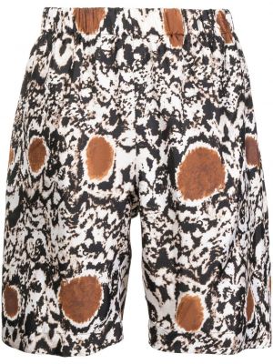 Svilene kratke hlače z abstraktnimi vzorci Edward Crutchley