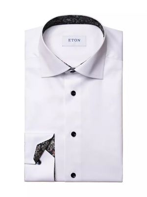 Рубашка с узором пейсли Eton белая