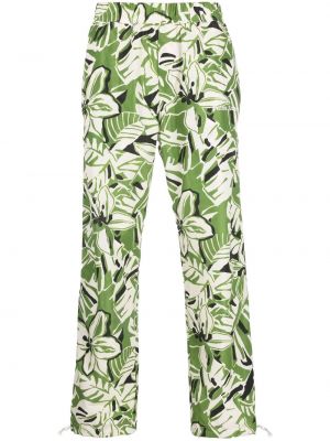 Květinové rovné kalhoty s potiskem Palm Angels