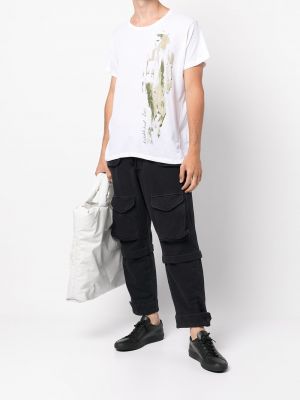 Camiseta con estampado con estampado abstracto Greg Lauren blanco