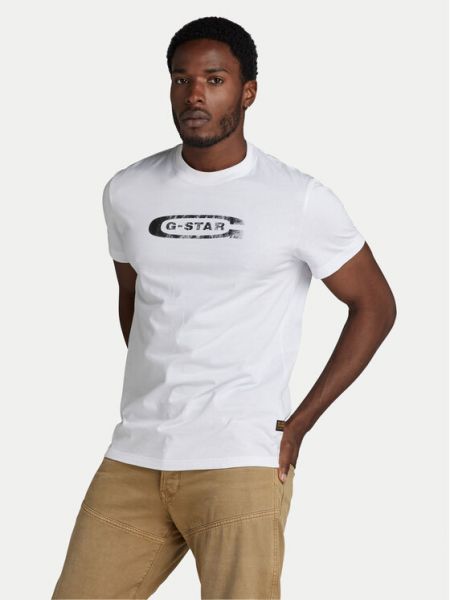T-shirt con motivo a stelle G-star Raw bianco
