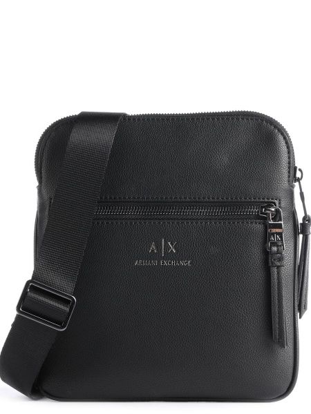Кожаная сумка через плечо из искусственной кожи Armani Exchange черная