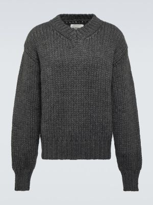 Vlnený sveter z alpaky Jil Sander sivá