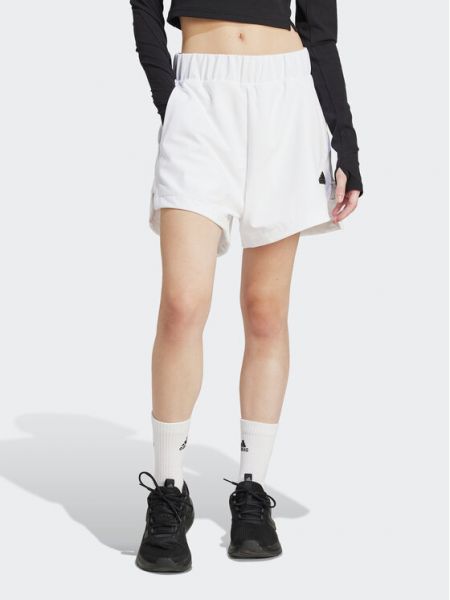 Voľné priliehavé športové šortky Adidas biela