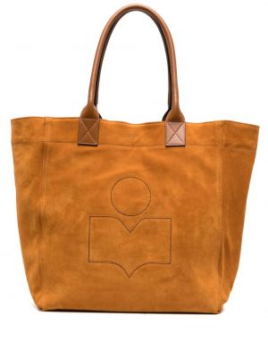 Nákupná taška s výšivkou Isabel Marant oranžová