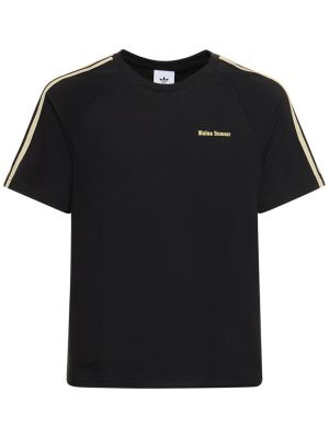 Βαμβακερή μπλούζα Adidas Originals μαύρο