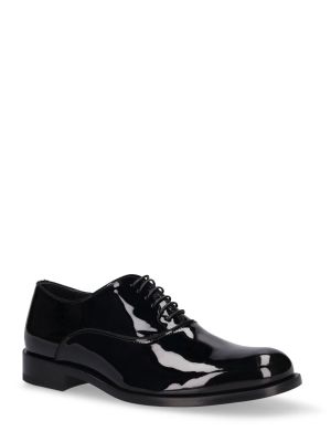 Pantofi oxford din piele de lac Giorgio Armani negru