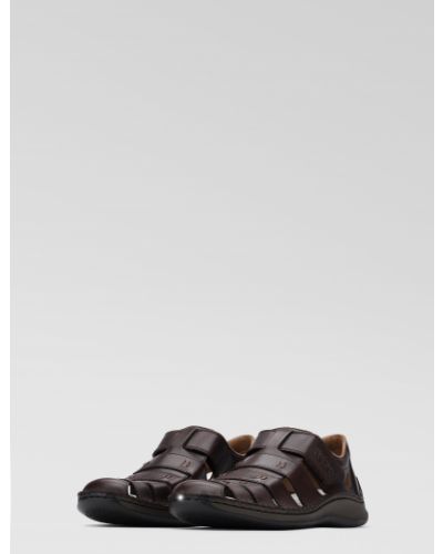 Kožené sandály Rieker hnědé